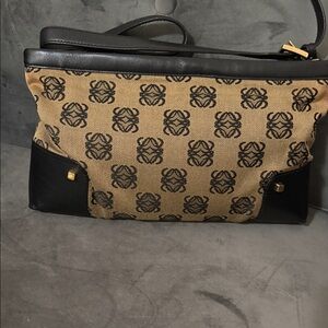 Loewe Black and Tan Shoulder Bag